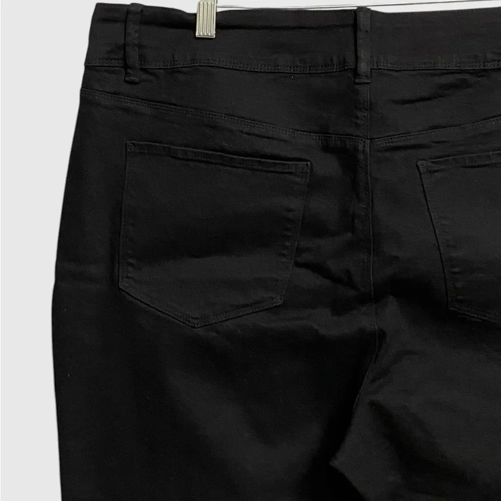 Royalty For Me Women's High Rise Ankle Skinny Jeans Size 20W Black Cuffed Hem